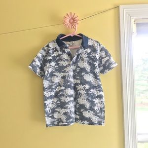 Lacoste Tropical Blue and White Polo